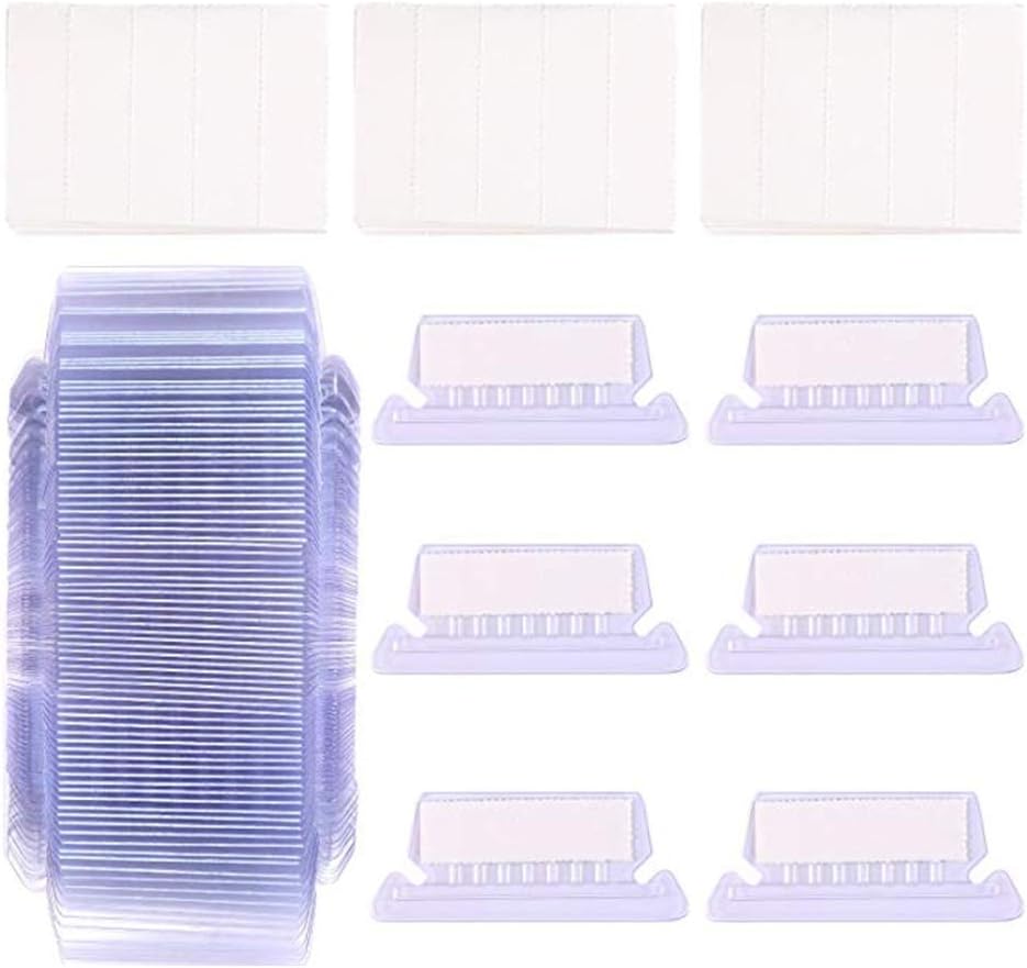 Set of 100 Folder Tabs and Inserts for Quick Identification of Hanging Files, Easy to Read, File Inserts PVC Label Folder Accessory Label Tabs