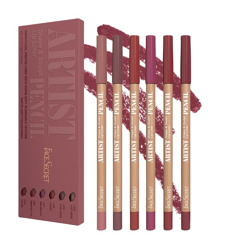 6 PCS Lip Liner Pencil Set, Matte Nude Lip Contour Lipliner, Waterproof Long Lasting Lipstick Lip Liner Set