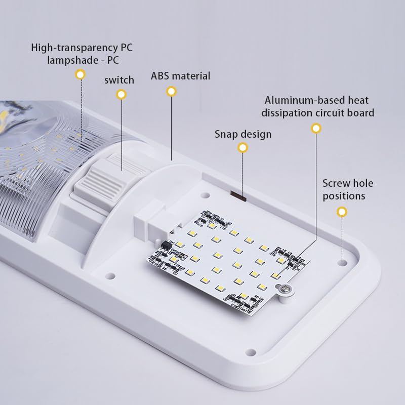 Image of 12V RV LED Lights with ON /Off Switch - Daylight 6500K 8W 600LM, Interior Lighting for RV Van Trailer Camper Boat - Pack of 2
