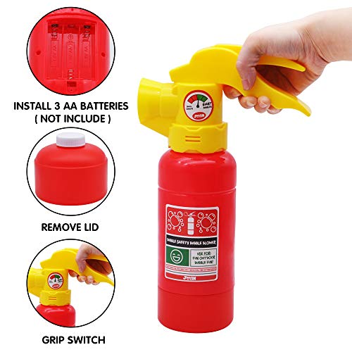 JOYIN Automatic Bubble Maker Fire Extinguisher Bubble Blower Machine with Bubble Solution (100 ml) for Kids, Indoor and Outdoor Play, Summer Themed Party and Birthday
