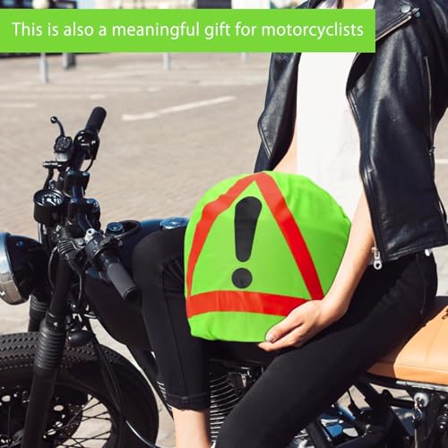 GZRXIOUS Warndreieck Motorrad Helm Überzug Motorrad Warndreieck Erste Hilfe Pannendreieck Warnhaube für Helme Helmüberzug Motorradhelm Helmbeutel für Unfallsicherung Gefahrenstellen Kennzeichnung