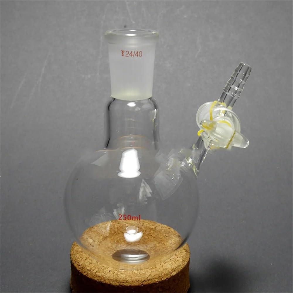 Frasco de vidrio 24/40 de 250 ml con cristalería de laboratorio
