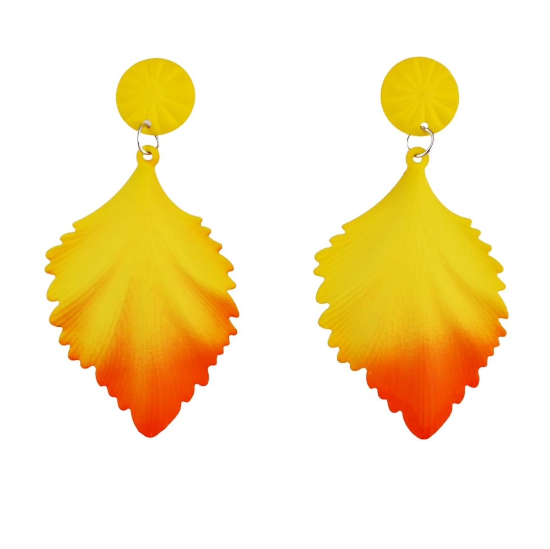 Yellow & Orange Leaf Dangle Earrings