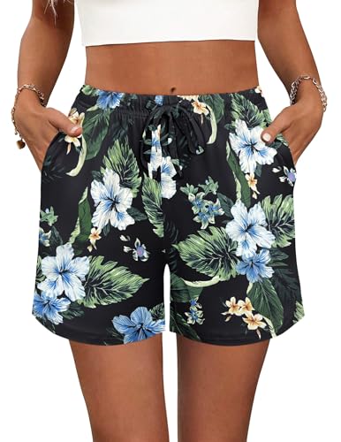 Image of Ekouaer Pajama Shorts for Women Soft Comfy Lounge Shorts Drawstring Pj Shorts Short Pajama Bottoms with Pockets S-XXL