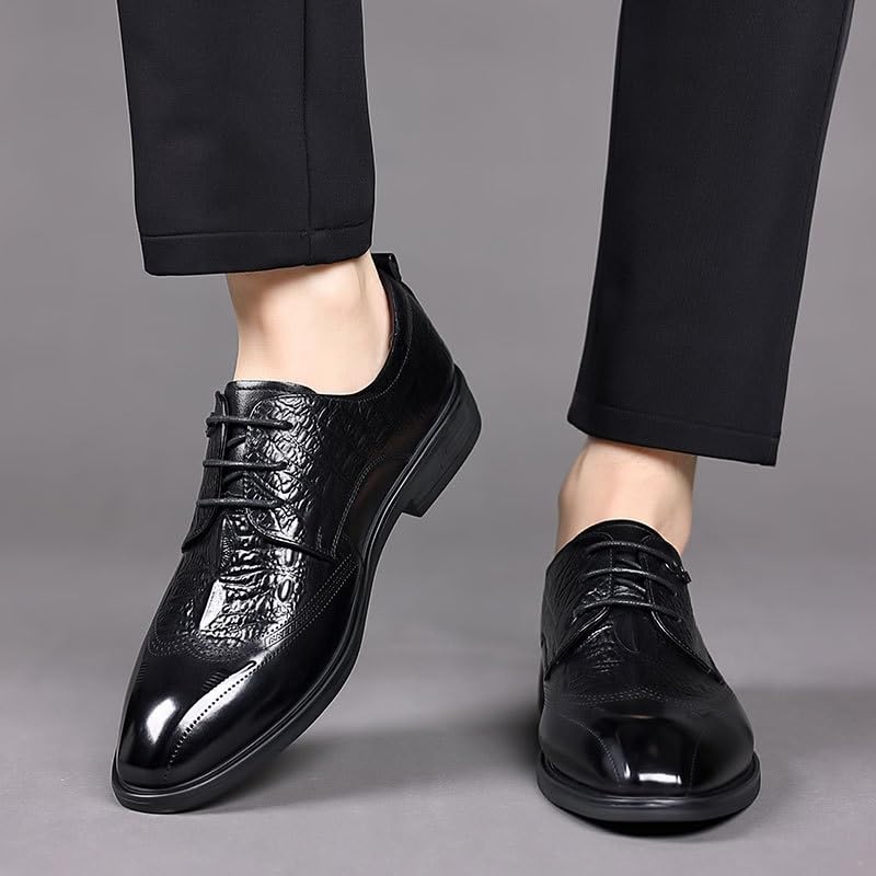 Mens Leather Shoes Lace Up Slip-ons Loafers Bussiness Formal Oxfords2