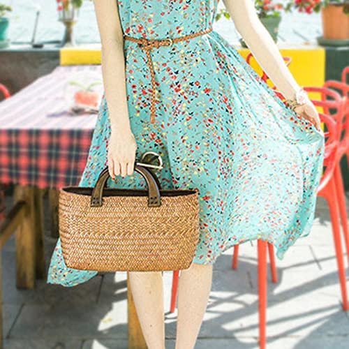 Bolso Tote de Ratan Trenzado para Mujer miniatura 7
