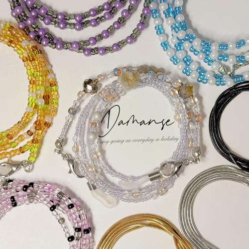 Image of Damanse Eyeglass Chain,8 Pcs Beaded Eye Glasses Strap Holders around Neck For Women