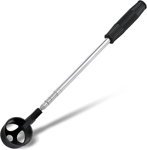 Recuperador de pelotas de golf para agua telescópica, recogedor portátil de pelotas de golf de acero inoxidable con pala de bloqueo automático,