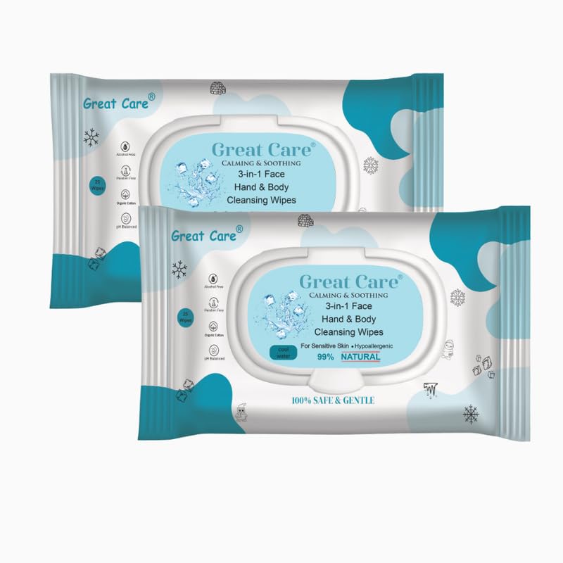 Great Care Oil Control Face Wipes | 25 N each- Pack of 2 | Wet Wipes for Face With Cool water| Makeup Remover Wipes | Hydrating, Refreshing, Soothing | Pararben & Alcohol Free-image-18