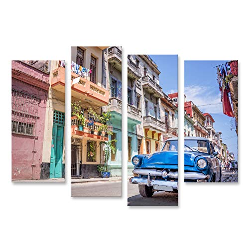 islandburner, Cuadro Cuadros Coche clásico Americano de época en La Habana, Cuba Impresión Lienzo Formato Grande Cuadros Modernos QPO