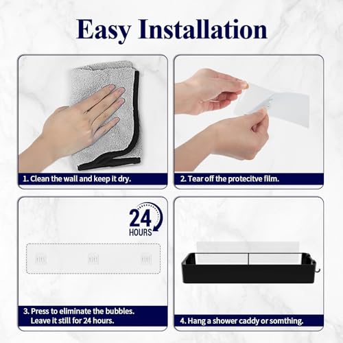 Shower Caddy Adhesive Hooks Stickers, 2-Pack for Bathroom Accessories