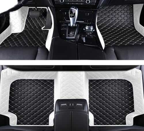 SARAHS Customized car Floor mats -Suitable for 99% of Cars, SUVs, and Trucks - car Pads to Protect Vehicle Interior Floor Accessories (White and Black)