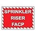 ComplianceSigns.com Sprinkler Riser Facp Safety Sign, 10x7 inch Plastic for Fire Safety/Equipment