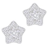 Orrous & Co. Legacy Collection Women's 18K White Gold Plated Cubic Zirconia Star Stud Earrings, One Size
