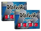 Volvik Crystal 3-Piece Premium Color Golf Balls 2 Dozen (24 Balls)- Red Color