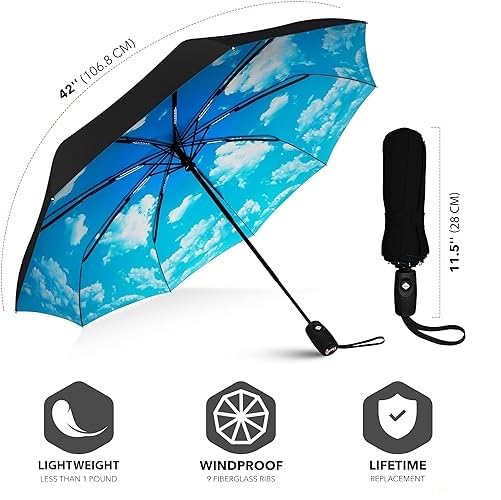 Image of 3 Fold with Auto Open and Close Umbrella For Man Women Kids Girls and Boys Rain and Wind Resistant Umbrella