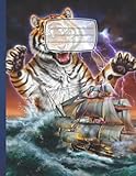  Composition Notebook: Monster Titan Tiger Kraken Blank College Ruled Paper Notebook Glossy Medium Lined Workbook Journal for Girls Boys Kids Teens Students.8.5\" X 11\" 110 Wide Ruled Pages