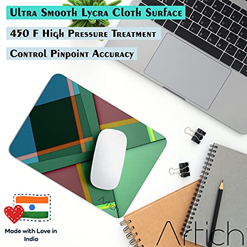 Image of Artich Designer Gaming Mouse Pad for Office Laptop /Computer with Super Soft Non-Slip Rubber Base and Lycra Cloth Surface for Silky Touch Rectangle (Dark Shade Shards Pattern)