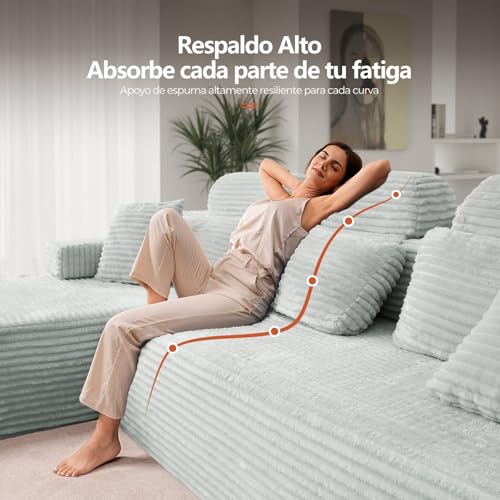 Variante de HOMRELEXA sofa chaise longue barato 276 cm Gris Oscuro