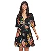 Milumia-Womens-Boho-Button-Up-Split-Floral-Print-Flowy-Party-Dress Milumia Women's Vintage Boho Button Up Split Floral Print Flowy Party Dress A Black X-Large