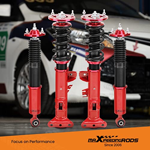 maXpeedingrods Coilovers Shock Struts for 1992-1999 E36 316i 318i 318is 318ic 323i 323ic 323is 325is 325ic 328i 328is 328ic M3 (Non-Adjustable Damper) - Red