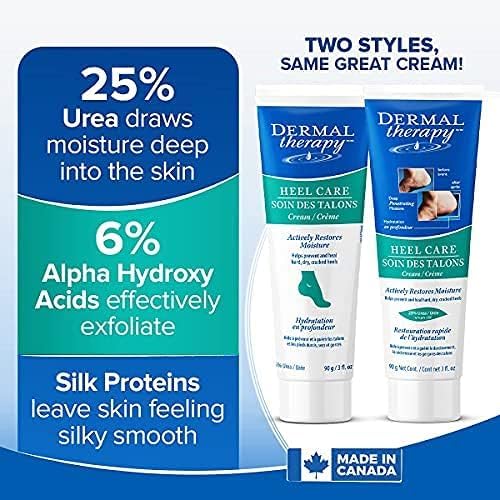 Dermal Therapy (Dual 90ml+240ml) - Heel Care Cream - Moisturising Treatment that Repairs and Heals Dry, Rough, Cracked Heels and Feet 25% Urea and 6% Alpha Hydroxy Acids (90ml+240ml Bundle)