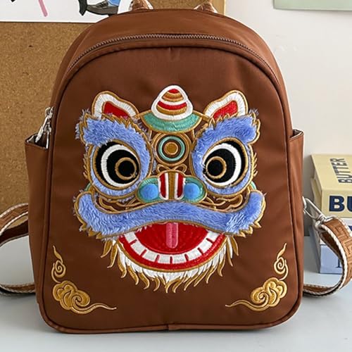 Sac à dos brodé de danse chinoise finitions soignées grand format - 7