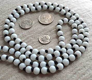 Jade White Hand Knotted Exclusive Japa Mala 8 Mm Beads Top Grade Prayer Necklace. Blessed & Energized (108+1) Hindu Tibetan Buddhist Prayer Karma Beads Subha Rosary Mala For Nirvana, Bhakti, For Removing Inner Doshas, For Chanting Aum Om, For Awakening Chakras, Kundalini Through Yoga Meditation-Free Om Mala Pouch Included - Usa Seller #TOP5