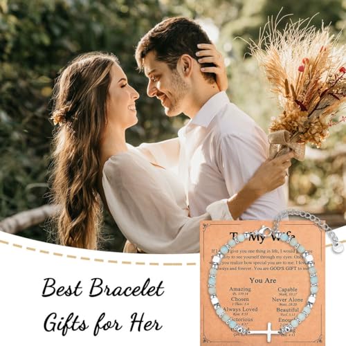 Image of Religious Cross Bracelet for Women Girls, Christian Gifts for Daughter Granddaughter Sister in Christ Friend Niece on Birthday Christmas Easter Valentines Day Graduation