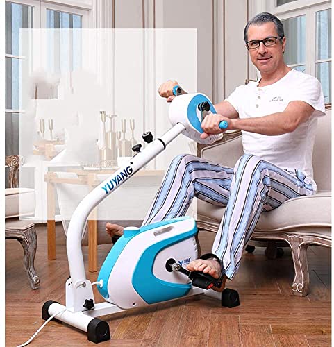 Image of Electric Rehabilitation Exercise Bike Machine, Bike Magnetic Control Home Ultra-Quiet Weight Loss Fitness Equipment Exercise Bike for Hand Arm Knee Leg Mini Cycling (Col