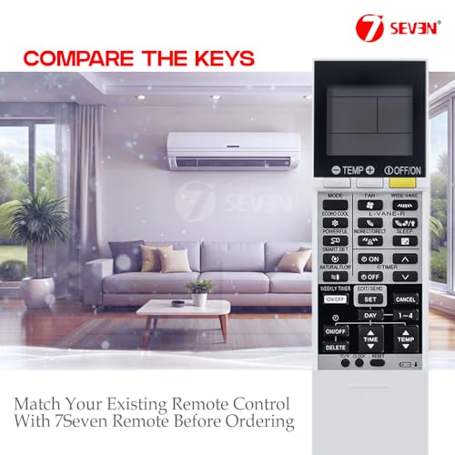 Image of 7SEVEN Compatible with Mitsubishi AC Remote Control SG15C Model 219C Suitable for MSZ-FM35VA-V1 MSZ-FH10VA-N1 Split & Window 1 1.5 2 Ton AC - Match Keys Exactly to Replicate Genuine Remote Function
