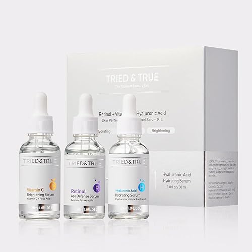 The Ageless Beauty Kit - Suero de retinol, suero de vitamina C y suero de ácido hialurónico, iluminador de la piel, antienvejecimiento, kit de