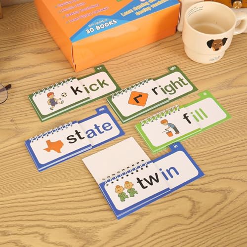 Livre de construction de mots et cartes flash phoniques pour école - 3