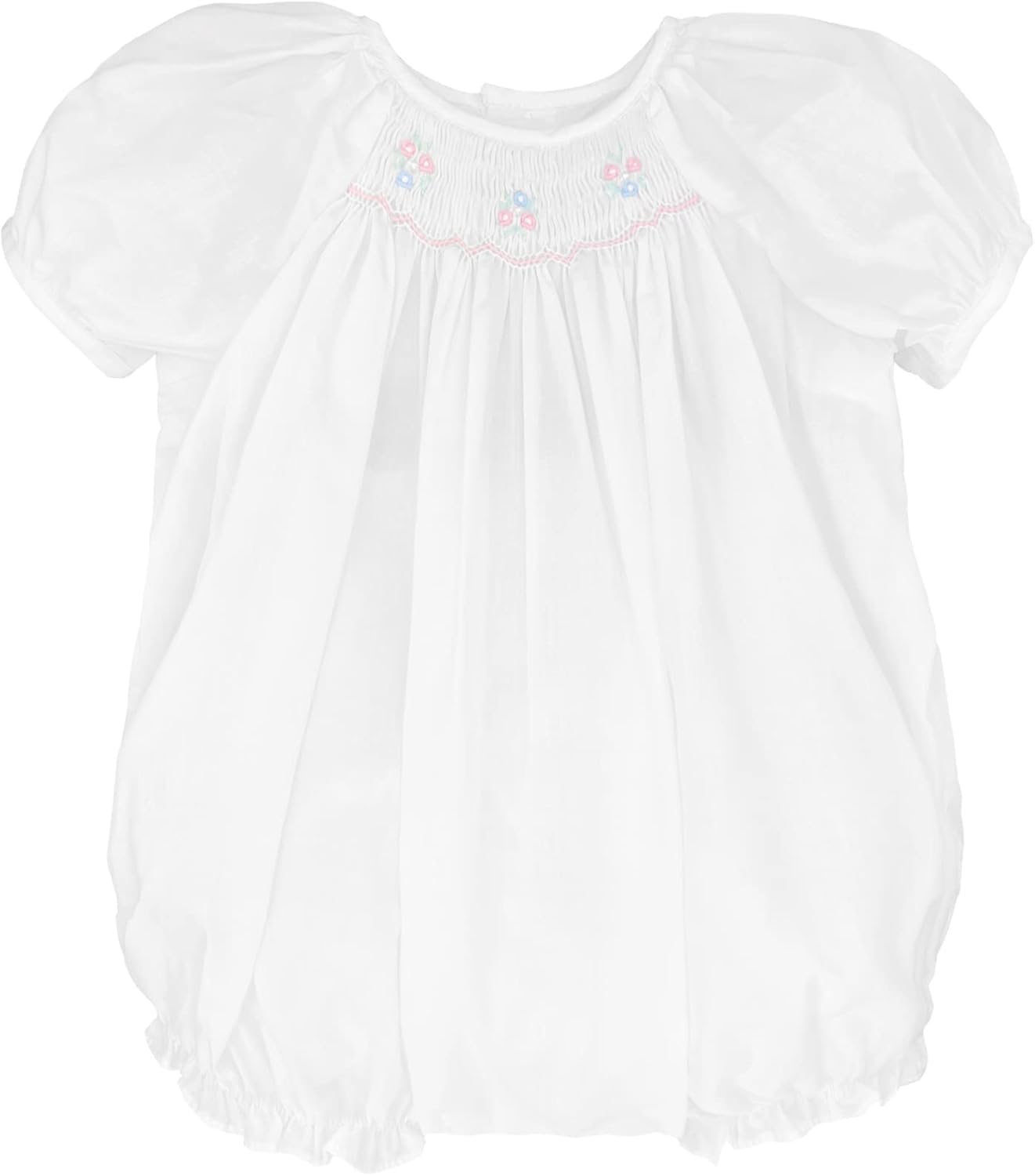 Petit Ami Baby Girls' Hand-Embroidered Smocked Bubble