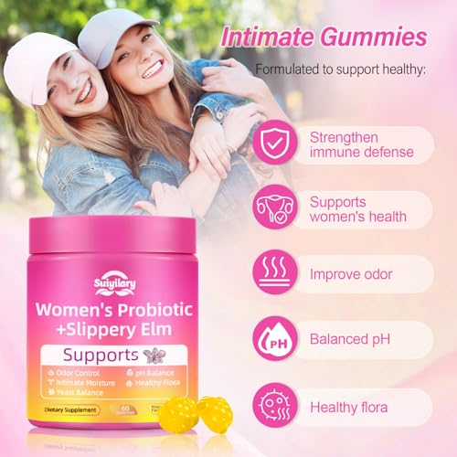 Suiyilary Feminine Probiotics Gummies for Women, PH Balance, Premium Vaginal Health, Immune Support, Vegan, Gluten-Free, Hawaiian Pineapple 60 Gummies 30 Servings — view 4