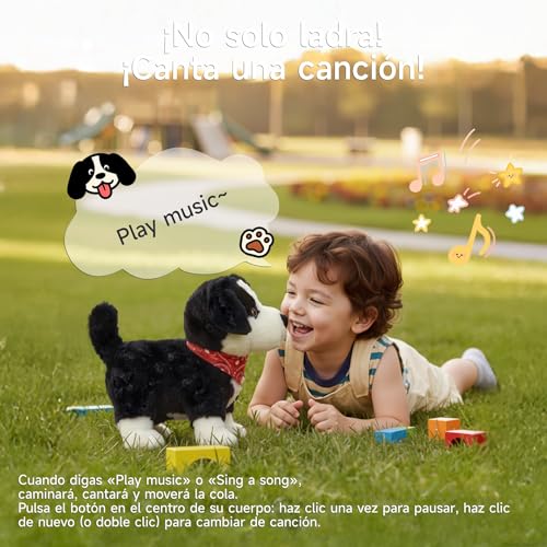 eJog Pup Perro Juguete Que Anda y Ladra para Niños, Habla, Mueve la Cola, Perro Interactivo Electrónico, Cachorro Peluches de Animales con Control Vocal, Regalo para Niños 3+ Años - imagen 4
