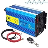 [Inversor de onda sinusoidal pura] Este es un verdadero inversor de onda sinusoidal pura, que es estable y más eficiente. Puede convertir 12 V/24 V CC a 230 V CA. Se puede usar en situaciones de emergencia, campamentos, automóviles, hogares, vehículos recreativos, energía solar.