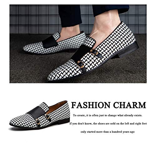 Image of JITAI Men's Dress Shoes - Casual Rubber & Leather Loafers for Men - Fashion Business Formal Wear