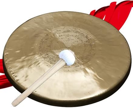 Brass gong gong Small Large gong Universal Mallet gong 30CM Chinese Traditional Percussion Instrument Brass Decorative gongmini gongColor30CM Size