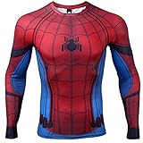 Civil War Long Sleeve Spiderman Compression Shirt 3D Print Men's Gym Top (XX-Large, Blue)