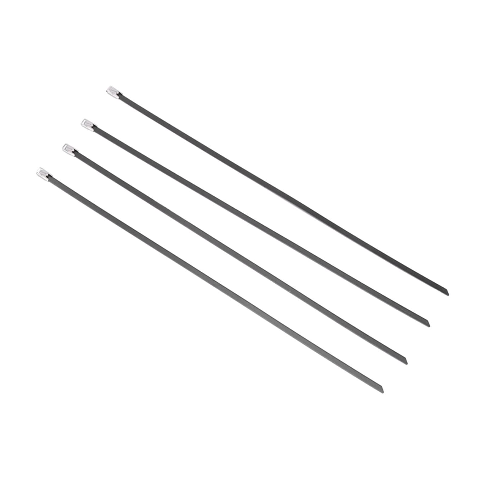 RWRAPS Fascette per Cavi in Acciaio Inossidabile - 300 Pezzi/Lotto, Fascetta per Cavi in Acciaio Inossidabile 304 Rivestita in plastica PVC da 4,6 mm x 300 mm (Nero)