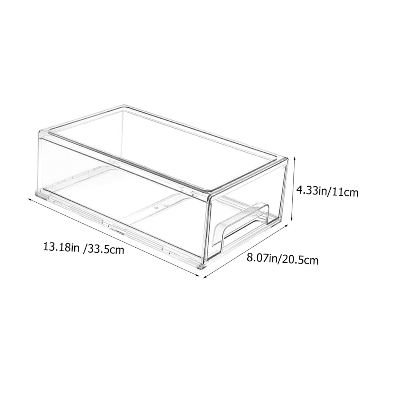 jojofuny Kühlschrankbox aus Pet mit Großer Kapazität Transparent und Leicht Herausnehmbar Schubladenbox für Gemüse und Geriebenen Käse Geeignet für Vorratskammer und Gefrierschrank