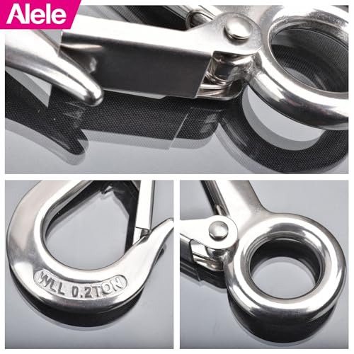 Alele Grab Hooks,Slip Hooks,304 Stainless Steel Lifting Hook Rigging Accessory,440 lbs.Work Load (Grab Hooks 0.2t) - Image 4
