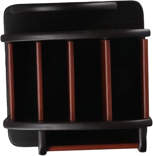 Miniatura 6 de dohobby Grande Negro Giratorio Madera Giratorio 6 Compartimentos Control Remoto Titular Oficina