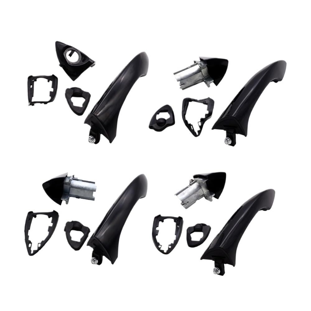 Bikkjbk Front Left Car Vehicle Door Handle Car Outside Door Handle Front Rear Left Right Driver Passenger Side 51218257737 For X5 For E53 2000-2005 Black