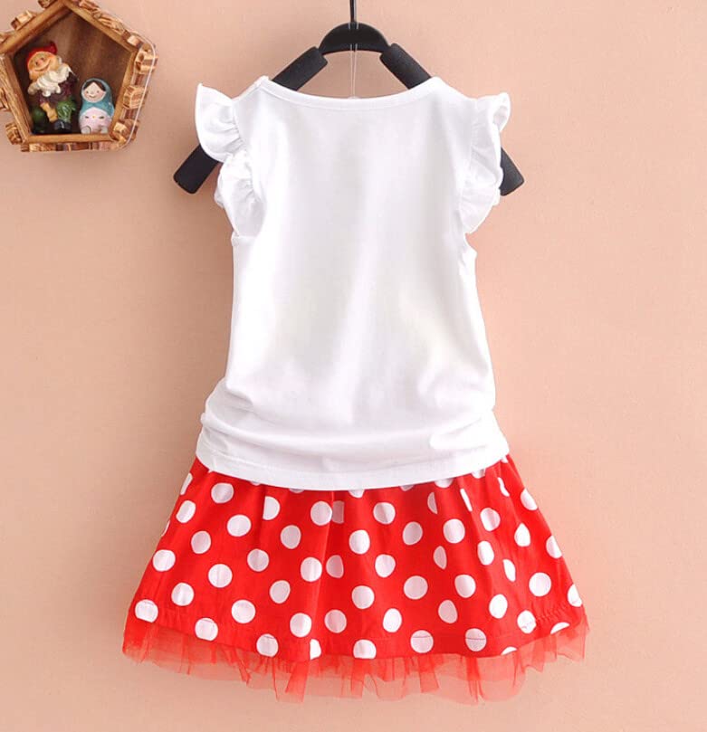 Image of Bold N Elegant Girls Polka Dot Top & Skirt Set with 3D Bow Applique | Sleeveless Cotton Summer Outfit for Infant & Baby Girls