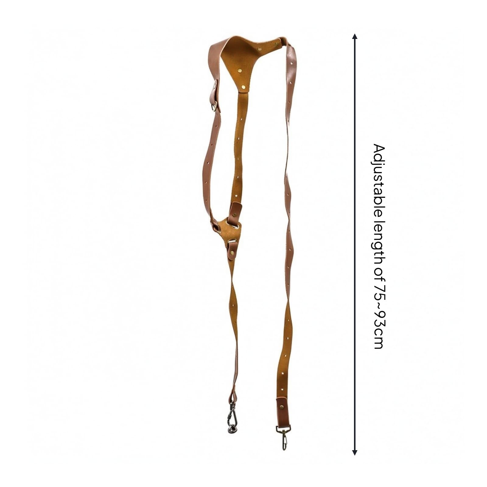 Colcolo Sangle pour Appareil Photo Réglable, Bandoulière Simple Droite Marron En Cuir Véritable