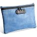 Smell Proof Bags and Container with Lock - Carbon Lined Odor Proof Pouch with Combo Lock - Discreet Locking Travel Bag - Case for Medication, Herbs, Spice, Perfume, Incense - PU Leather, Blue