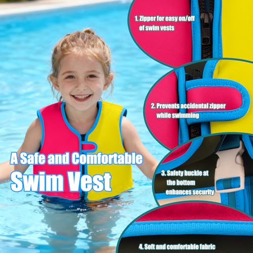 Chriffer Toddler Swim Vest Pool Floaties Jacket for 2-6 Years Old Boys and Girls, Kids Swimming Vests for 41-66lbs Babies on Beach, Boating — view 3