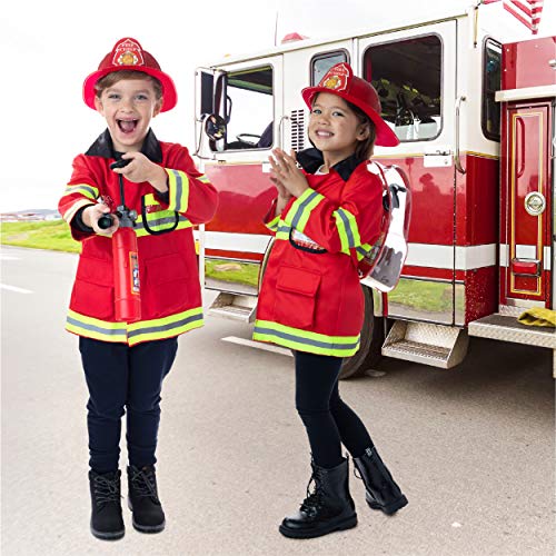 Born-Toys-8-PC-Premium-WASHABLE-kids-Fireman-Costume-Toy-for-kidsBoysGirlsToddlers-and-children-with-complete-firefighter-accessories
